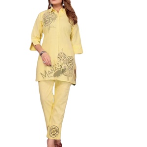 ชุดเสื้อผ้าลินินผ้าฝ้ายน้ำหนักเบาออกแบบให้ผู้หญิงใส่ในออฟฟิศ/วิทยาลัย/งานปาร์ตี้แห้งเร็วแห้งเร็วทุกฤดูกาล - Product Image 1