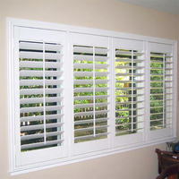 Horizontal Moderne Villa Intérieur PVC Ouragan Plantation Volets Stores UPVC Commercial Caché Titl Poly Obturateur pour Fenêtre