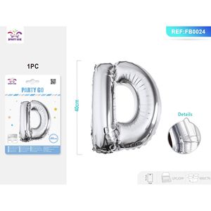 Confezione palloncino in aletta con alfabeto argento di piccole dimensioni 40CM 12packs per decorazioni per feste - Product Image 4