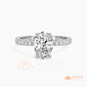 925 <b>Silver</b> Oval Cut Moissanite <b>Ring</b> Pave Engagement Bridal Jewelry Gift for Women Wedding <b>Ring</b> - Product Image 5