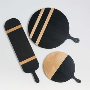 Planche à découper rectangulaire en bois massif avec poignée confortable, bloc de découpe robuste pour la cuisine quotidienne - Product Image 6