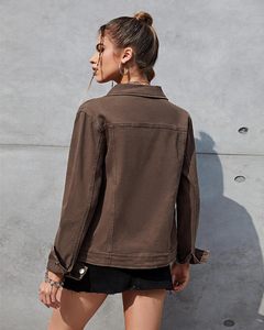 <b>Ladies</b> Premium Denim <b>Coat</b> Soft Cotton Jean Jacket Casual Streetwear Button Front Fashion Comfortable <b>Lightweight</b> Daily Style - Product Image 1