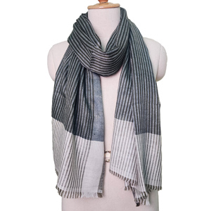 Chal de Cachemira Hecho a Mano para Otoño, de Alta Calidad, con Rayas, Estilo Vintage, Bufanda Larga Dobby para Hombre y Mujer, 120g - Product Image 3