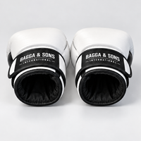 Gants de boxe en cuir blanc avec fermeture personnalisée pour adultes, usage d'entraînement, design respirant 2026