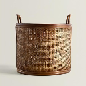 Boho round <b>wicker</b> <b>basket</b> natural rattan storage organizer <b>baskets</b> Vietnam wholesale supplier - Product Image 1