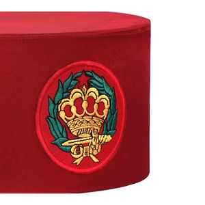 2026 Nuevo Gorro de la Orden de la Corona de Alta Calidad, de Seda Roja, Bajo MOQ, Servicio OEM, Gorros y Cordones Masónicos con Botones - Product Image 2