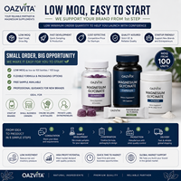 Capsules de bisglycinate de magnésium entièrement chélaté, complément minéral OEM