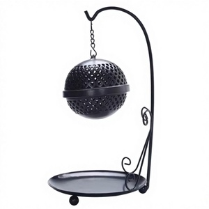 Quemador de Incienso Aromático Colgante de Hierro con Soporte |   Quemador de incienso estilo linterna |   Portafragancias Decorativo y Duradero para el Hogar - Product Image 1