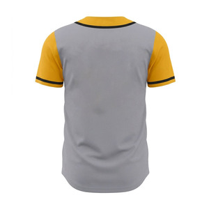 Conjunto de Uniforme de Béisbol para Hombre, Gris y Amarillo, Jersey de Manga Corta y Pantalones, Poliéster que Absorbe la Humedad, Impresión con Nombre del Equipo, Ropa de Béisbol - Product Image 5