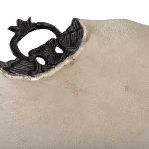 Bandeja Decorativa Irregular Plateada Smart Styling con Asas Negras 41x34x5 cm, Artesanía Metálica Tradicional, Pieza Única - Product Image 4