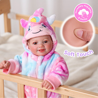 Poupées réalistes Babeside Sunny de 17 pouces, poupées reborn pour filles, nouveau-né réaliste, corps en vinyle et tissu, tenue licorne colorée, vente en gros