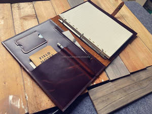 Housse de carnet A5 en cuir de vachette fait main, anti-odeur, protection robuste, rechargeable, pour le bureau LNBC-0092 - Product Image 2