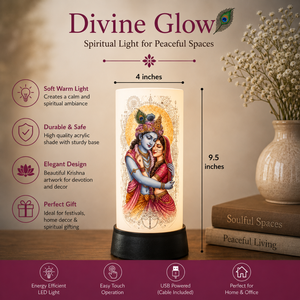 Radha Krishna LED Night <b>Lamp</b> Acrylic Spiritual Table Light <b>USB</b> Touch Decorative Bedside Janmashtami Diwali Gift Home Temple - Product Image 5