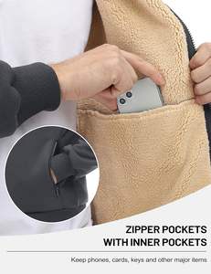 Hot selling mens slim fit sherpa wool hoodie zip up <b>thick</b> warm cotton <b>blanket</b> oem manufacturer - Product Image 2