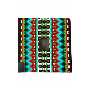 Manta de Silla de Montar ASHMIRA EQUESTRIAN, Diseño Azteca, Tejida a Mano, Mezcla de Lana, Color Negro, Azul y Rojo, con Patrón Geométrico, para Caballos - Product Image 2