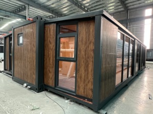 Casa Container Espandibile a Doppia Ala da 20 Piedi, Villa Prefabbricata Mobile, Struttura in Pannelli Sandwich di Acciaio Estensibile, Casa di Campagna per Esterni - Product Image 1