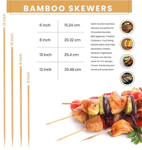 Premium Bamboo Skewers Smooth Polished Food Grade Strong Bamboo Sticks for <b>BBQ</b> Grill Catering and Street Food - Product Image 6