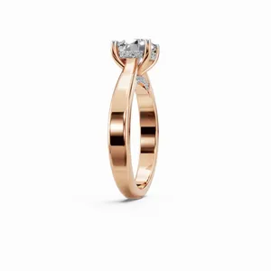 Anillo de Diamantes Redondos Cultivados en Laboratorio, Oro Rosa de 18K, Certificación IGI, Claridad VVS, Joyería de Lujo para Mujer de 33 Piezas - Product Image 2