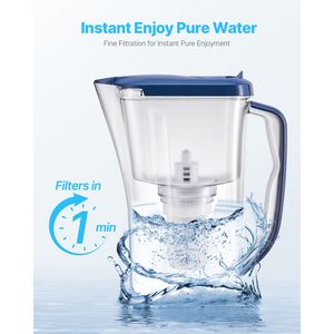 Caraffa Filtrante per Acqua a 5 Stadi con 3 Ricambi, Senza BPA, Dura 3 Mesi, 40 Galloni - Product Image 1