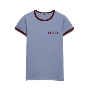 เสื้อยืดผู้หญิงทรงเข้ารูป ผ้าฝ้าย แต่งขอบตัดกัน สไตล์ลำลอง สตรีทแวร์ OEM เจอร์ซีย์ คุณภาพพรีเมียม เสื้อฤดูร้อน รับผลิตแบรนด์ส่วนตัว - Product Image 3