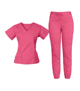 Ensemble de Blouses Médicales Personnalisées Haut de Gamme Écologiques Extensibles dans les 4 Sens, Uniforme d'Infirmière Type Jogger, Blouse Médicale à Col en V pour Hôpital - Product Image 5