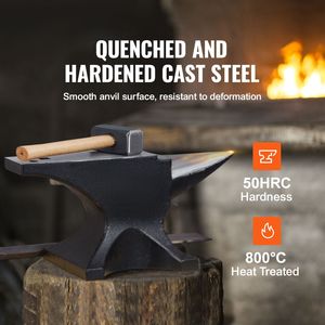 Incudine in Acciaio Fuso ad Alta Durezza e Robusta, 66 Libbre, con Foro Quadrato Grande, per Fabbri, Nera - Product Image 2