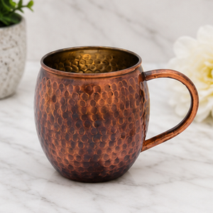Mug en cuivre martelé rustique AuraMule Earth, fabriqué à la main, vaisselle écologique pour la maison, vaisselle de style vintage - Product Image 6