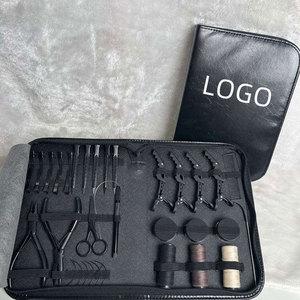 Kit professionnel de pose d'extensions capillaires micro-anneaux en gros – Pinces en acier inoxydable et outils pour extensions à bandes adhésives – Options personnalisables - Product Image 1