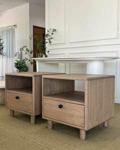 Modern Wooden Nightstand Bedside Table with 2 Drawers Accent Side <b>Cabinet</b> for Bedroom Living Room - Product Image 1