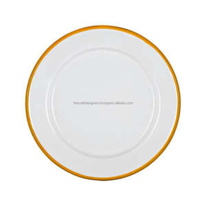 Assiette de service ronde de 10 pouces, fournitures de restauration, plat en émail et assiettes, réutilisable, écologique, service de nourriture, fournisseur d'assiettes en métal personnalisées - Product Image 3