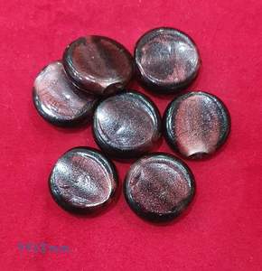 Perles en verre de Murano de haute qualité de marque FE, cristal, feuille d'argent, lampwork, ovales/rondes irrégulières 19x34mm, couleur personnalisée, pour la fabrication de bijoux - Product Image 6
