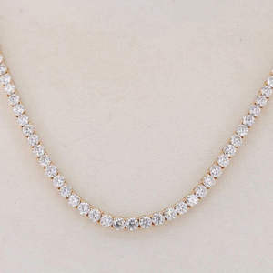 Cadena de tenis estilo hip hop de oro macizo con diamantes cultivados en laboratorio de forma redonda, collar de tenis clásico para uso diario, joyería de diamantes. - Product Image 6