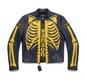 Veste en cuir à motif squelette, chauffante, écologique et coupe-vent - Style streetwear - Product Image 1