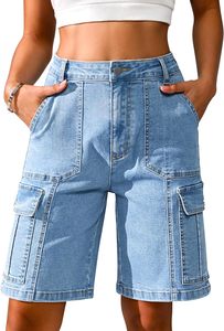Shorts Cargo Noirs Femme 2026 – Taille Haute, Multiples Poches, Style Décontracté en Toile, Fermeture Boutonnée, Coupe Droite – Vente en Gros - Product Image 6