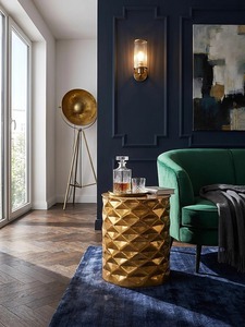 Soulful Space Modern <b>Round</b> Coffee <b>Table</b> With Hammered Finish 42 Cm Diameter Living Room Furniture Contemporary Design - Product Image 4