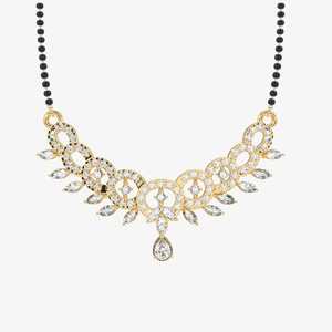Collar de oro de 14 quilates con diamantes diseñado para bodas indias modernas, colección de joyería fina premium. - Product Image 1