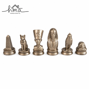 Brown Gold Square Wooden Brass Roman Warrior Chess Set Folding Board Handmade Luxury Strategy <b>Game</b> <b>Table</b> Decor Gift - Product Image 2