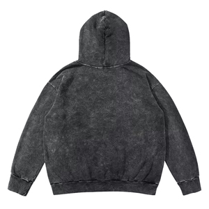 Sweat à capuche épais en coton lourd uni pour hommes grandes tailles, coupe oversize, effet délavé à l'acide, manches longues, pour garçons - Product Image 4