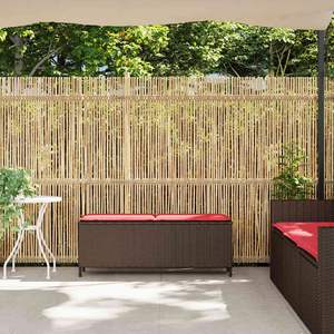 Banco de patio de ratán sintético marrón de 43.3"x11.8"x15.9" con cojín de 11.8"x15.9" - Product Image 3