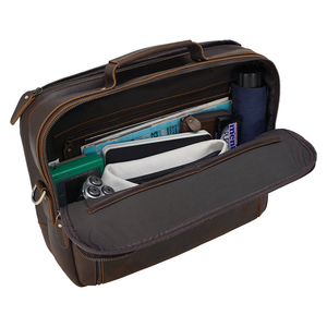 <b>Men</b> Crazy Leather 15.6 Inch Laptop <b>Bags</b> Briefcase Genuine Leather Business Office Briefcase <b>Bag</b>. - Product Image 3