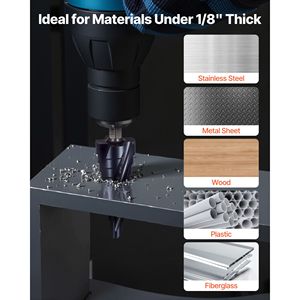 1/8 to 7/8 Inch Multipurpose <b>Step</b> <b>Drill</b> Bit Set 3 Pieces with 1/4 Inch Hex Shank TiAlN Coating Cobalt HSS High Speed Steel - Product Image 2