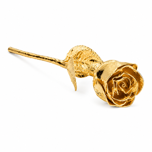 Rosa Real Bañada en Oro de 24K Hecha a Mano, con Tallo Largo, Flor Natural, Regalo Romántico para Aniversario y Día de San Valentín, Mejor Precio - Product Image 1