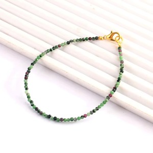 Natural <b>Ruby</b> Zoisite Micro Faceted Round Beads <b>Bracelet</b> Gemstone Jewelry For Women Elastic <b>Bracelet</b> Wholesale Bulk Supplier - Product Image 1