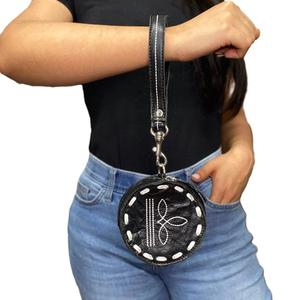 Compact RFID Genuine Leather <b>Wallet</b> Unisex Zipper Closure Durable Polyester Lining Pure Bohemian Style Lightweight Summer Spring - Product Image 3