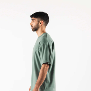 Camiseta Oversize de Algodón 100% de 220 g/m² para Hombre, Cuello Redondo, Hombro Caído, Ecológica, Larga, con Logotipo Personalizado, Venta al por Mayor - Product Image 4