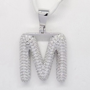 Collier pendentif lettre S en argent 925, diamant rond taille brillant micro-pavé, plaqué rhodium, luxe unisexe, à porter au quotidien - Product Image 5