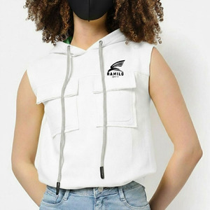 Sudadera con capucha sin mangas con cremallera de calidad a precio de fábrica, sudadera con capucha multicolor personalizada con cremallera, sudaderas y sudaderas con capucha básicas de algodón para hombre - Product Image 4