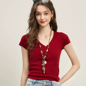 เสื้อแขนสั้นลำลองสำหรับผู้หญิง สไตล์พังก์ ผ้าไหม/ผ้าฝ้ายผสม คอวี กระดุมหน้า ระบายอากาศได้ดี ทรงเข้ารูป สำหรับฤดูร้อน - Product Image 6