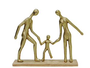 Escultura Familiar Moderna de Aluminio - Figura Abstracta de Padre e Hijo, Decoración Artística para el Hogar, Estatua para Estantes y Mesas - Product Image 3