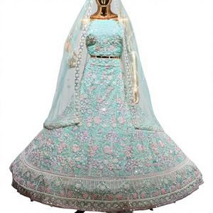 Vêtements de mariage indiens Fabzone, élégant velours avec travail Zarkhan, FZBELLA en stock - Product Image 1